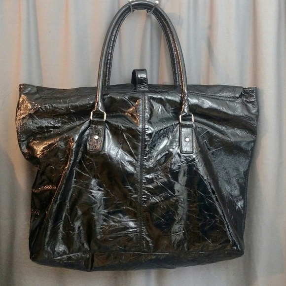 Leonello Borghi Men"s Patent Leather Weekender - Picture 4 of 8